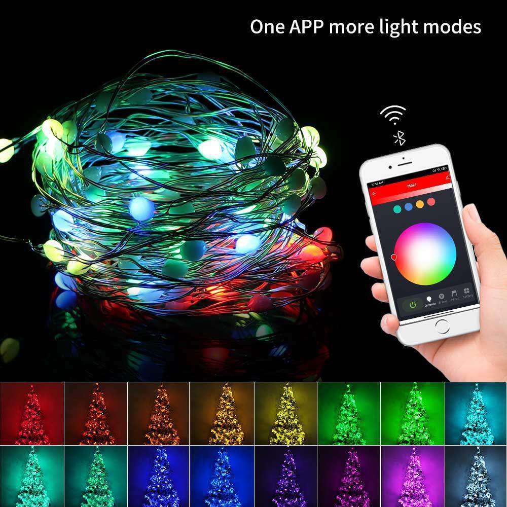 Smart LED String Lights Dancing With Music Sync Dreamcolor Fairy Lamp Garland For Home Christmas New Year's Decor Lighting - Image 4