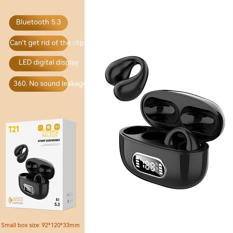 Ear-clip Real Wireless Digital Display Stereo Charging Warehouse Bluetooth Headset - Image 5