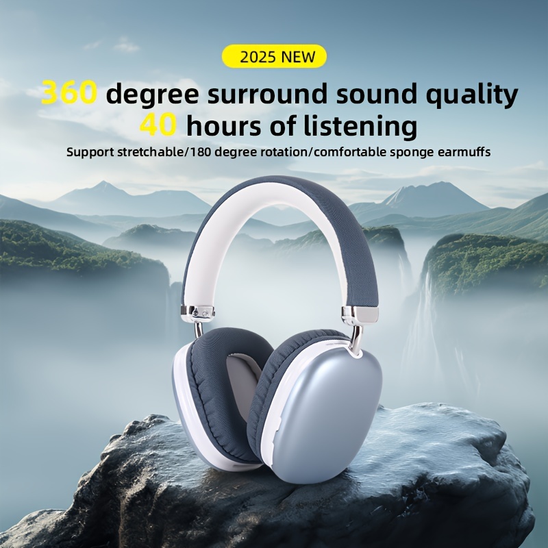 This Bluetooth Headset With A Microphone Offers A 40-hour Playback Time. It Is Retractable, Has High-quality Sound, And Features Soft Memory Ear Cups With Button Control. It Is Suitable For Music - Image 7