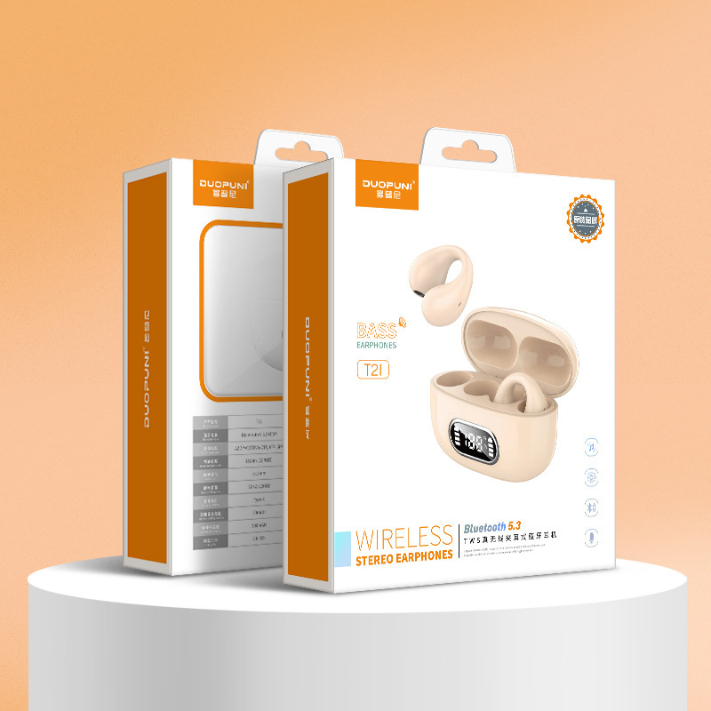 Ear-clip Real Wireless Digital Display Stereo Charging Warehouse Bluetooth Headset - Image 4