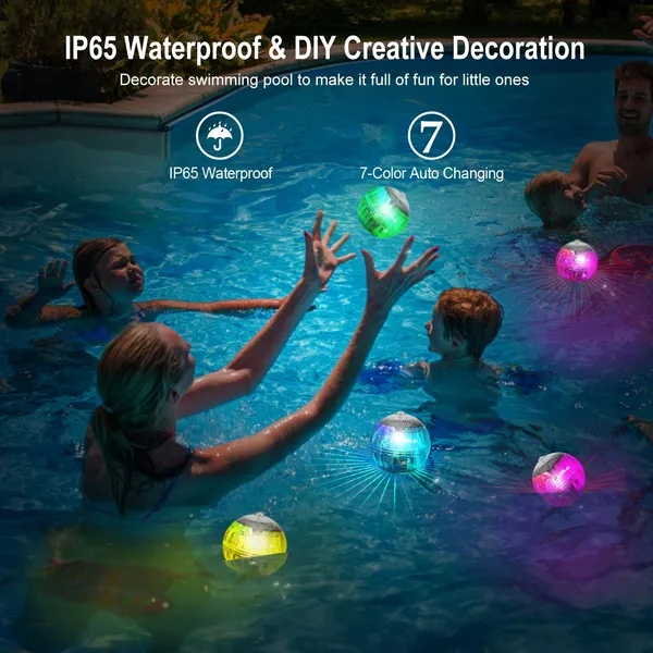 Solar LED Floating Lights IP65 Waterproof Garden Pool 7 Color - Image 5