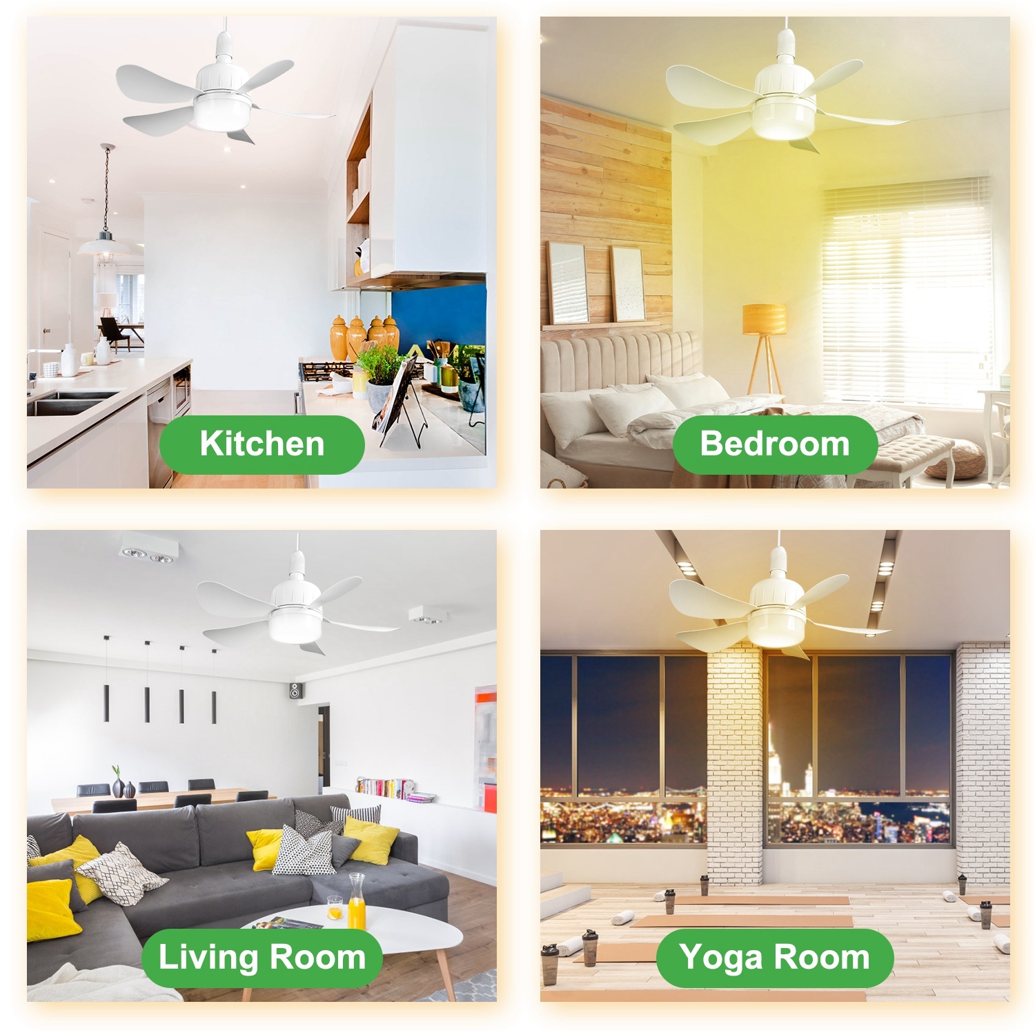 1Pc Socket Fan Light 12W Ceiling Fan With Lights Dimmable LED Ceiling Fan With 3 Fan Speed Stepless Brightness And Color Temperature Smart Timer Remote Control - Image 3