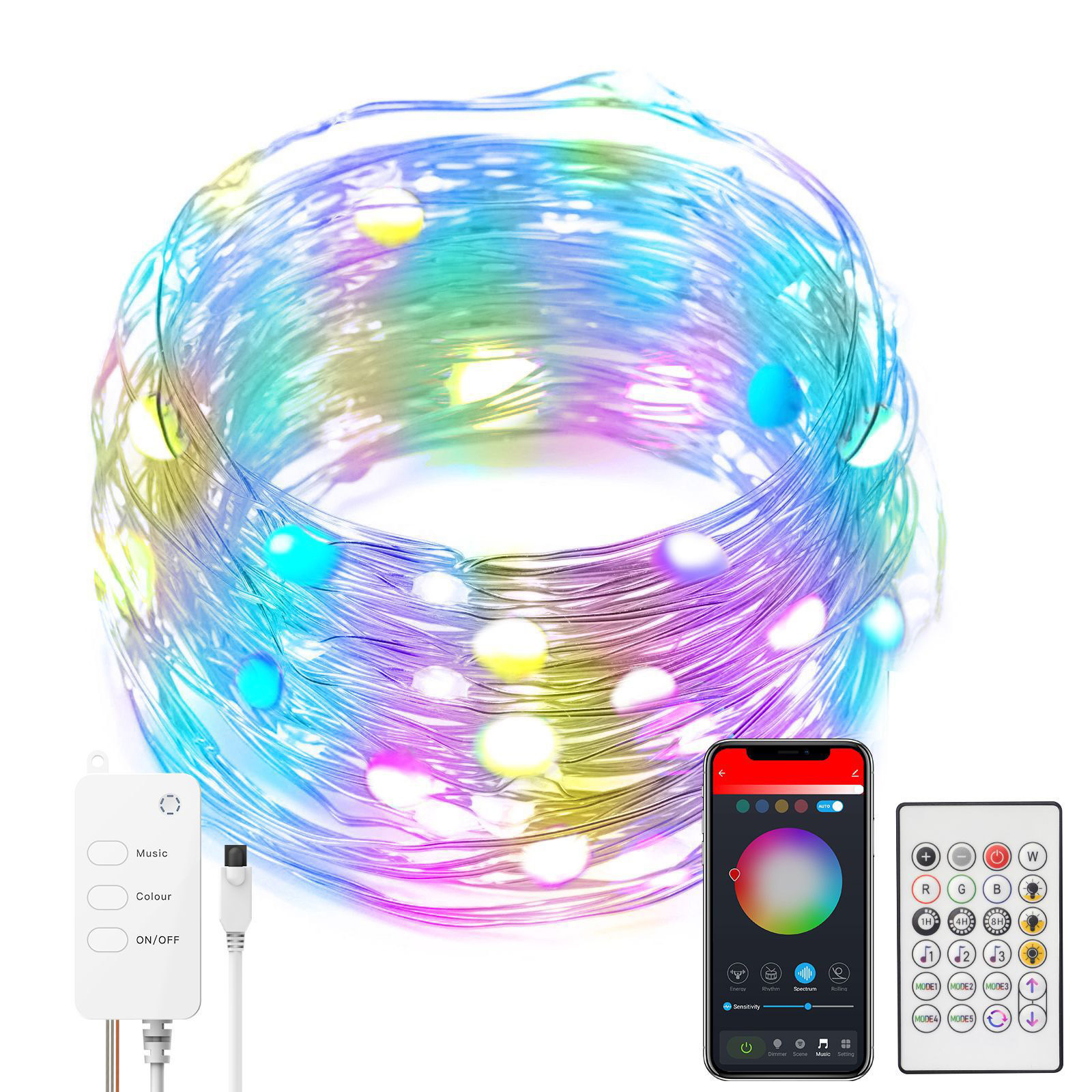 Smart LED String Lights Dancing With Music Sync Dreamcolor Fairy Lamp Garland For Home Christmas New Year's Decor Lighting - Image 5