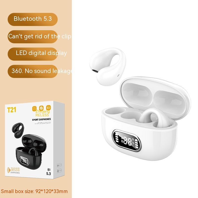 Ear-clip Real Wireless Digital Display Stereo Charging Warehouse Bluetooth Headset - Image 2