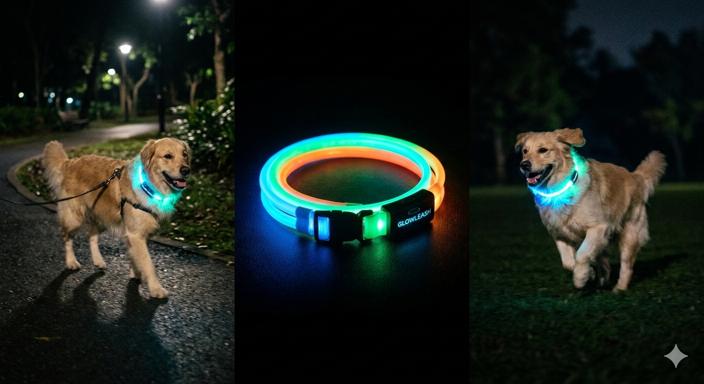 LED Dog Collar – Rechargeable Glow Collar for Night Walking